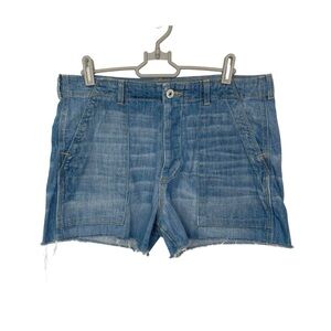Hudson Jeans High Rise Button Fly Distressed Cutoff Denim Shorts Size 28 /Medium